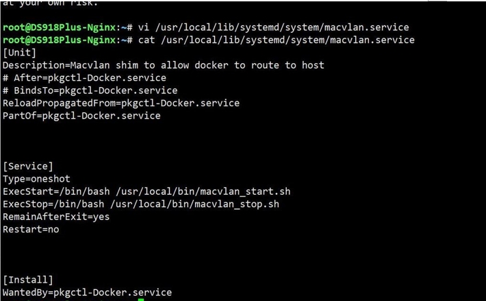群晖DSM7下,docker中macvlan网络模式配置简单教程 实现macvlan与host网络互通,及互通服务自启动
