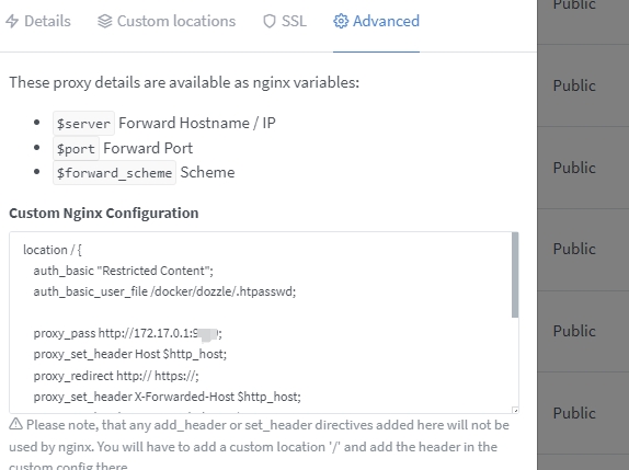 如何在群晖用nginx-proxy-manager来实现对Dozzle(等)反向代理后用账号密码访问